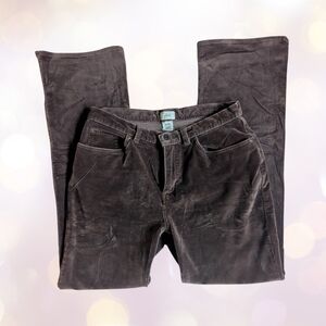 90s LL Bean Chocolate Brown Velvet Straight Leg Stretch Pants Size 8